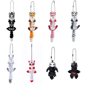 8-Piece 3D-Printed Articulated Keychain Set Bone Fox Orange Fox Bat & More Unique Designs for Personalized Keys