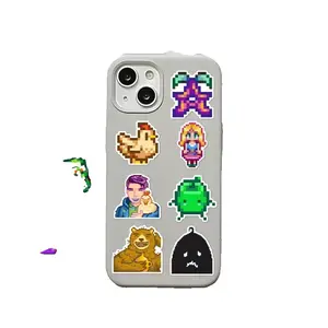 Retro Pixel Farm Stickers, Relaxing Aesthetic Game-Inspired Vinyl Pack