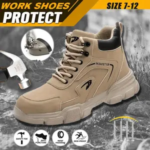 Waterproof Anti Smash Anti Puncture Labor Protection Shoes Steel Toe Men's Non Slip Work Boots
