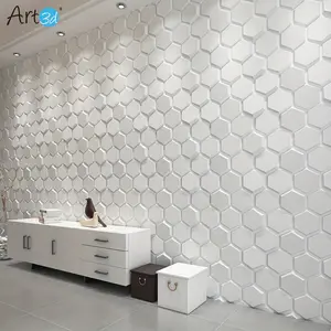 New Art3d Textures 3D Wall Panels White Hexagon Design Pack of 12 Tiles, 25.5 Sq.ft/Cas