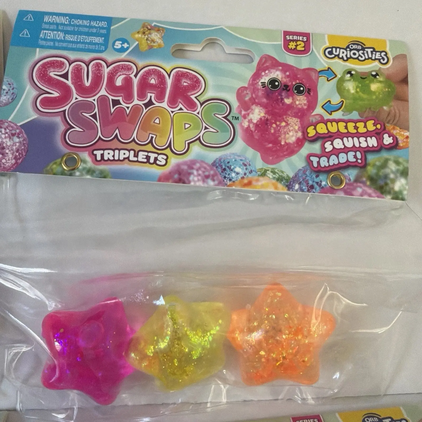 ORB Sugar Swaps Triplets STARS Series 2 Curiosities Squishy Toy 3Pck Glitter