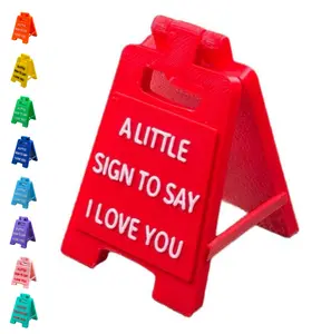 A Little Sign To Say I Love You - Romantic Holiday Present for Valentine Lovers with Cute Decor and Ornaments Plaque Gift 2" Tall - Christmas Stocking Stuffer Edition Multiple Color Options - Mini Sign Plaque for Desktop Gifts - Mothers Day Fathers Too