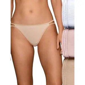 Women's String Bikini Panties, Silky Stretch & Satin Trim