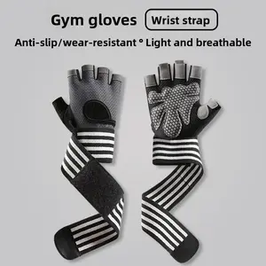 Non-Slip Gym Gloves with Wrist Wraps Breathable Weightlifting Gloves for Men & Women Adjustable Straps for Heavy Exercise Bands & Deadlift Straps #GymEssentials