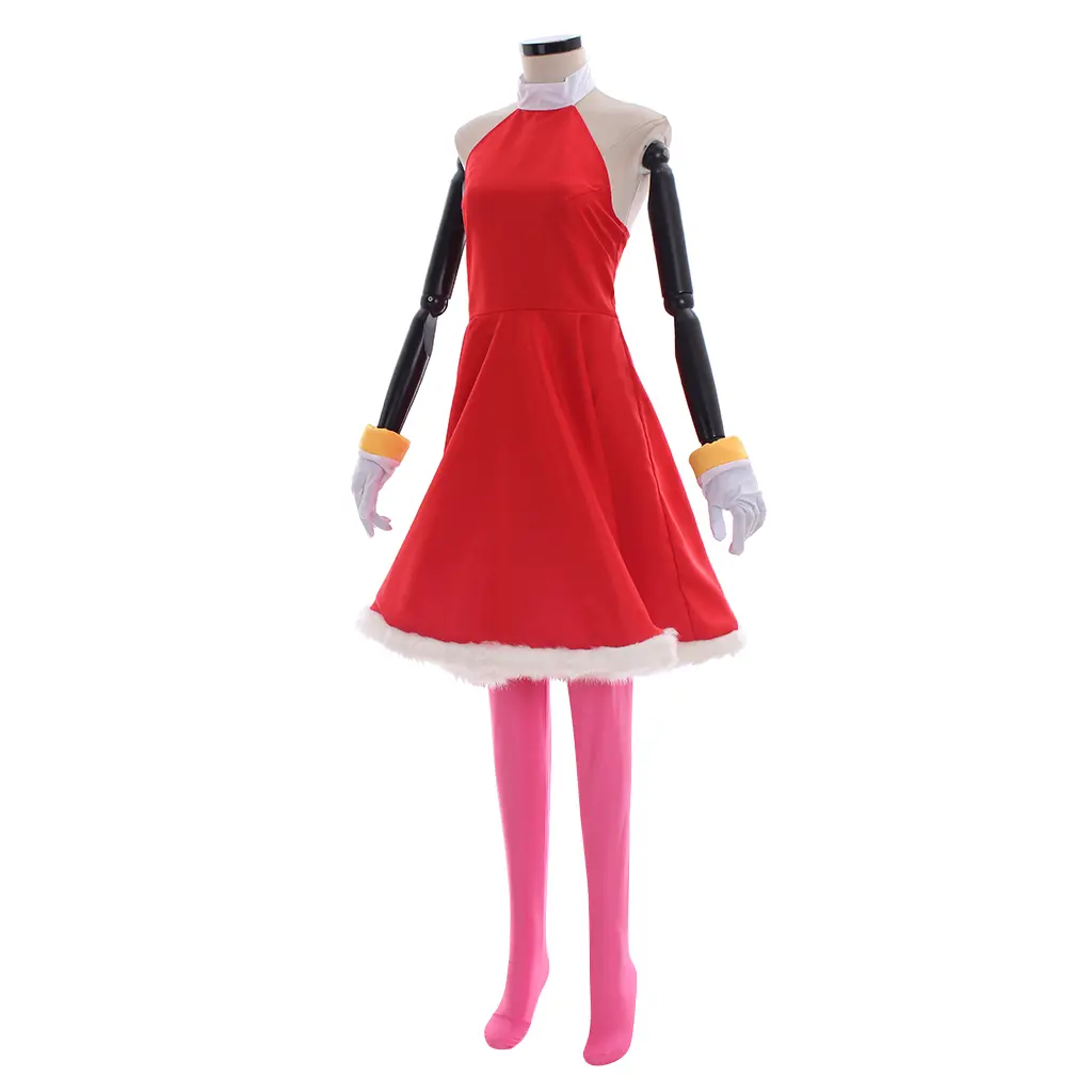 open lace back dress Anime Amy Rose Cosplay Dress Costume Set, with Hat, Gloves, Pantyhose  Halloween Party Outfit for Little Girls (Large) : Amazon.sg main image 1