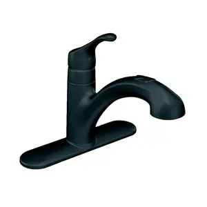 Moen  Renzo One Handle Matte Black Pull Out Kitchen Faucet