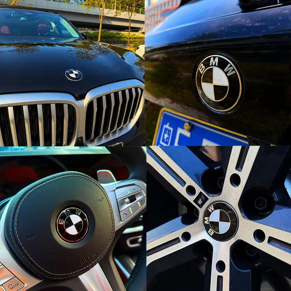 13-piece set, forged material, suitable for BMW logo wrapping, M3 M4 M5 X1 X2 X3 X4 X5 X6 X7 front logo, rear logo, tail logo, hood, steering wheel, wheels, and decorative stickers.,summervibes