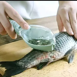 1pc 1 Fish Scale Scraper, Household Fish Scale Remover, Fish Scale Box With Storage, Seafood Processing Tool,Skala,Fish Scale Remover,Scale,Kitchen Accessories,Kitchen,Cocina,Fish Scale Remover
