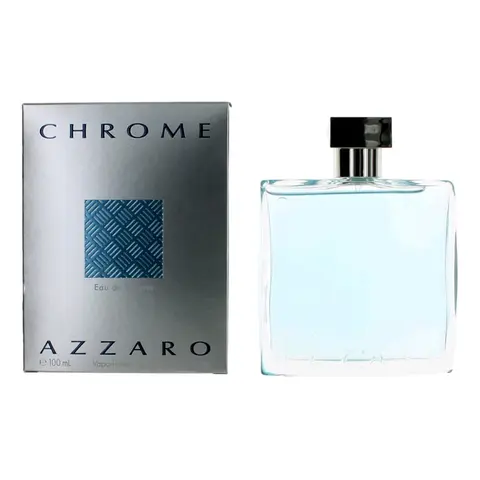 Azzaro Chrome Men's Eau De Toilette (EDT) Spray, 3.4 oz - Daily & Evening Fragrance with Aldehydes, Fruity, Gardenias, Jasmine Notes (Fragrances, Perfumes, Cologne)