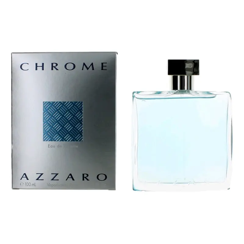 Azzaro Chrome Men's Eau De Toilette (EDT) Spray, 3.4 oz - Daily & Evening Fragrance with Aldehydes, Fruity, Gardenias, Jasmine Notes (Fragrances, Perfumes, Cologne)