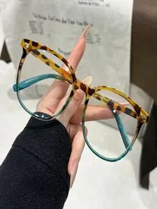 1pc Women's Round Frame Glasses, Sexy Academic Style, Fashion Decorative Eyewear, Ultra Large Frames, Perfect for Daily Wear