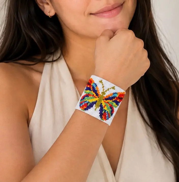 Handmade Butterfly Bracelet | Czech Seed Bead Artisan Bracelet