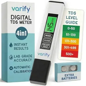 Instant 4 in 1 TDS Meter Digital Water Tester for Drinking Water, RO System & Aquarium, EC PPM Temp Meter, Water Quality Tester, Portable Handheld TDS Meter, Accurate Water Purity Test Kit for Home, Hydroponics, Pool Use