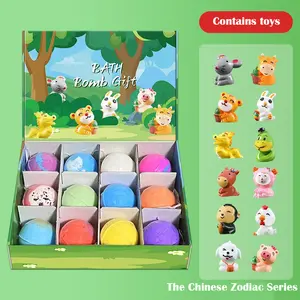 12 Pcs Kids Bath Bomb Gift Set with Surprise Toys Inside | Easter Basket Stuffers for Boys & Girls | Colorful Fizzy Bubble Bath Bombs for Skin Nourishing & Gentle Care | Safe Bath Bombs for Kids Bath Time Fun