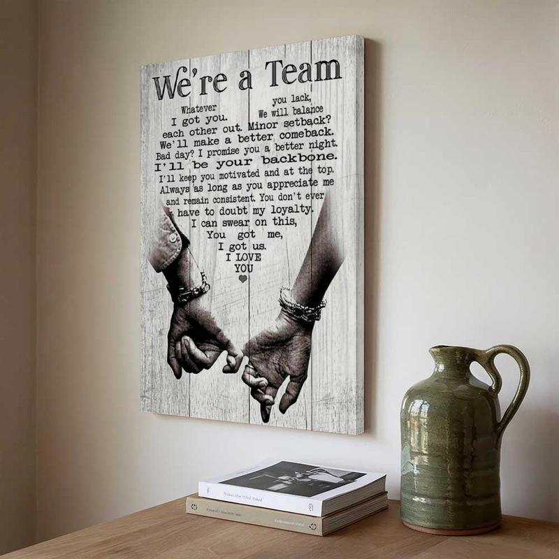 We're A Team Couple Poster Gift for Him, Her, Husband Wife Valentine's Day gift Birthday Anniversary Couple Lover Poster Canvas Print Wall Art Home Decor Picture for Bedroom LivingRoom