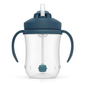 Milestones Baby's First Straw Cup, Training Cup with Weighted Straw, 9oz/270mL, Dark Blue, BPA Free, 6m+