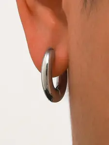 Punk Style Stainless Steel Hoop Earrings, Fashionable Jewelry for Men & Women for Party, Daily Clothing Decor, Trendy All-match & Exquisite Jewelry for Birthday Gift, Jewelry Gifts