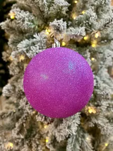 8 Inch Lavender Iridescent Glitter Ornament