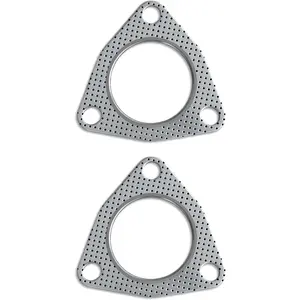 2PCS 2.5" 3-Bolt Car Exhaust Pipe Flange Gasket High Sealing Multifunctional Gasket for Manifold Header Muffler Catalytic Converter Auto Accessories for Most Cars