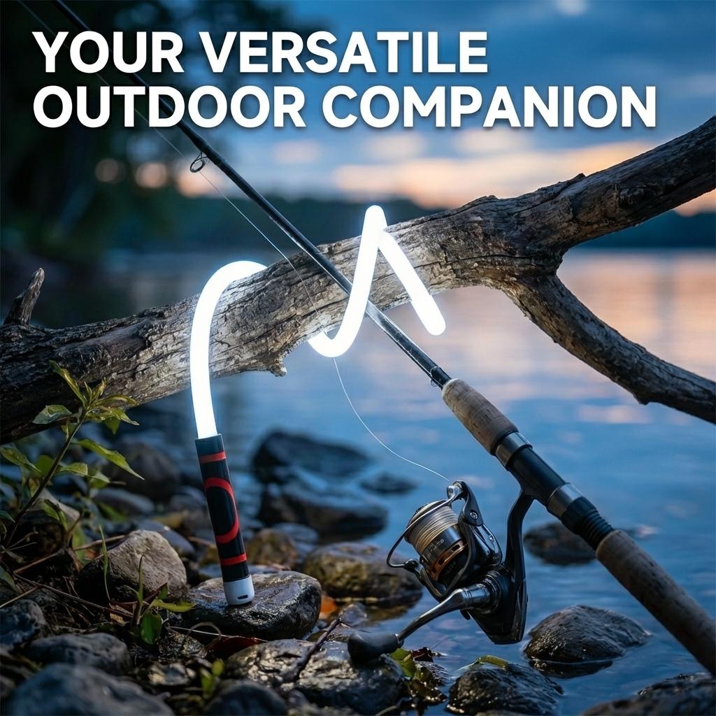 30inch Bendable LED Work Light, Rechargeable Flexible Flashlight Stick with High Lumen, 3 Modes (High/Low/Flash) for Car Mechanics, DIY Enthusiasts - 1PC