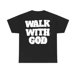 Christian Walk With God Tshirt, Casual Cotton, Trendy T-Shirts for Men & Women, Casual Shortsleeve Streetwear, Menswear Top