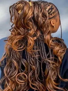 8 Packs 75g French Curl Crochet Hair, 24 Inch Natural Pre-Stretched Fluffy Twisted Braids, Women's Loose Wave Synthetic Hair Ends