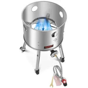 【200,000 BTU BEAST】Propane Stove Burner  Wheeled + Windproof!  Perfect for Turkey Frying & Outdoor Cooking!