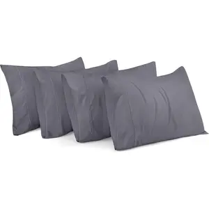 Utopia Bedding Queen Pillow Cases - 4 Pack - Envelope Closure - Soft Brushed Microfiber Fabric - Shrinkage and Fade Resistant Pillow Cases Queen Size 20 X 30 Inches (Queen, Grey)