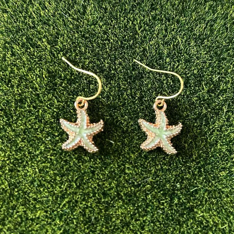 Aqua Starfish Nickel Free Dangle Earrings