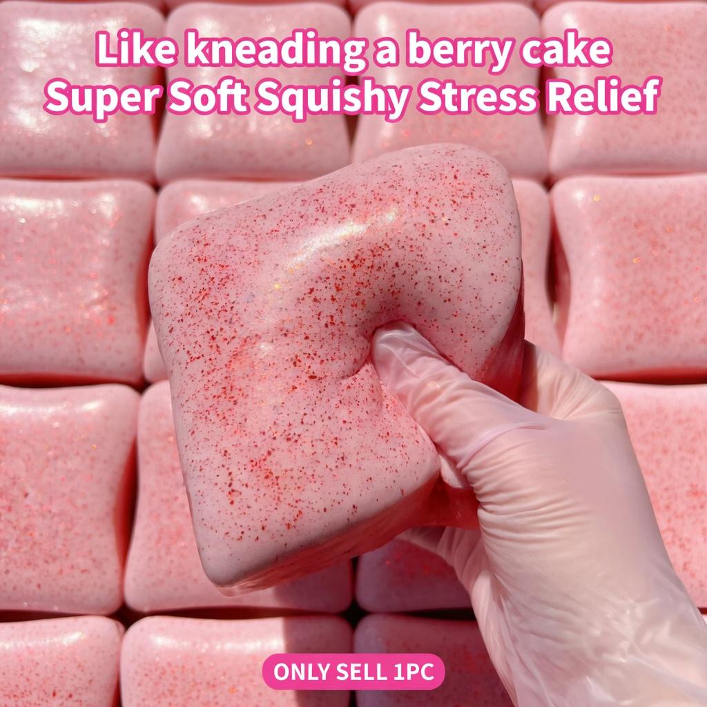 Viral Super-Soft and Fluffy Berry Toast King Ultra-Realistic Slow-Rise Squishy Toy Stress-Relief Fidget for Bread Lovers Perfect Gift Squishy Series