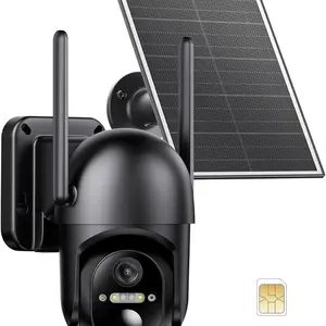 Tefrio Cellular Security Camera 4G LTE with Solar Power, 360° Live Video, PIR Motion Alerts, 2K Color Night Vision, Supports Unlimited Data Plan - Monitoring, Memory