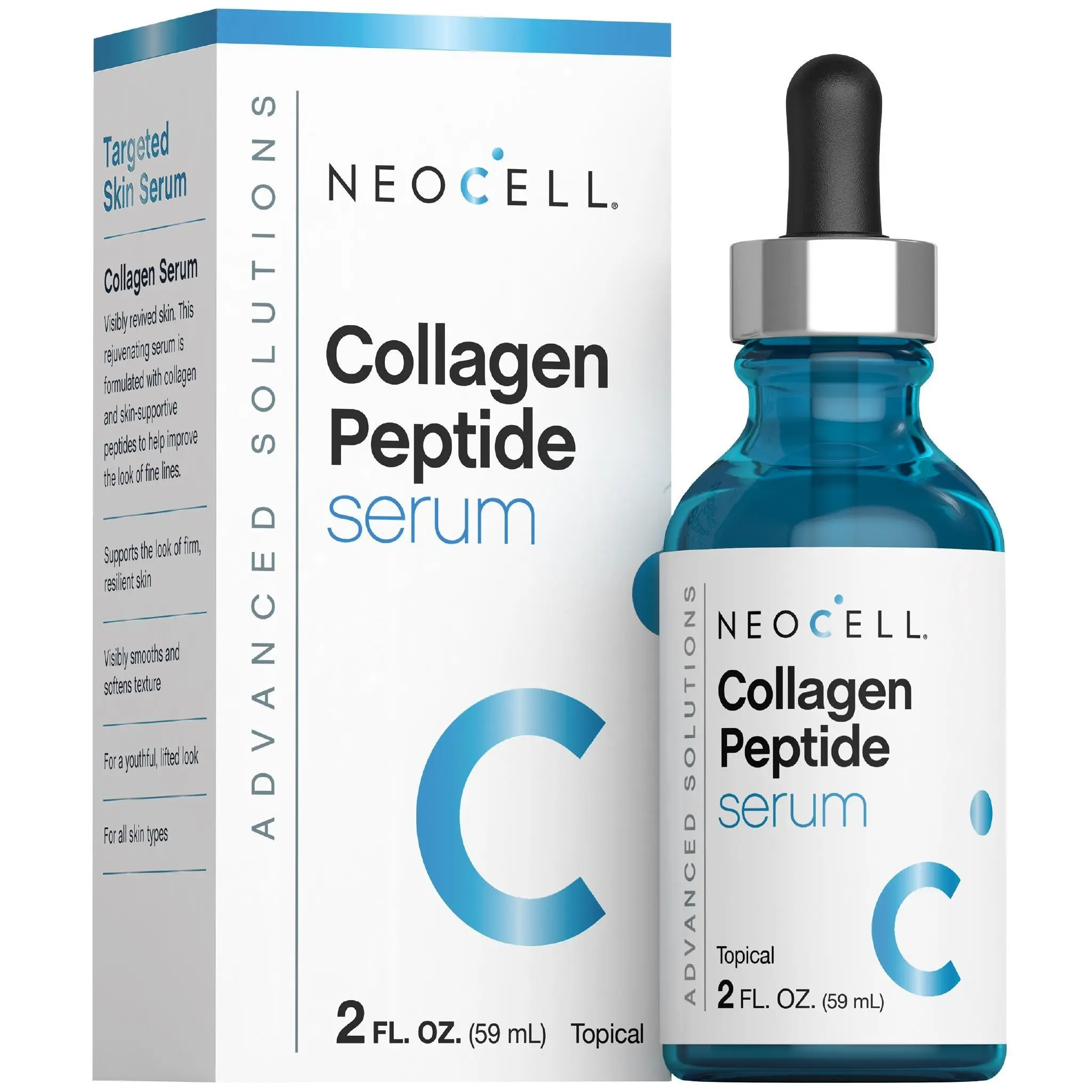 NeoCell Collagen Peptides Serum for Face - Advanced Skin Care - Targeted Fine Lines Formula - for Women and Men - 2 fl oz NeoCell Collagen Peptides Serum for Face - Advanced Skin Care - Targeted Fine Lines Formula - for Women and Men - 2 fl oz