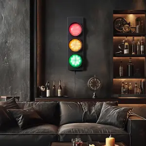 Traffic Light Wall Lamp, Retro Industrial Decorative Light for Bar, Game Room, Living Room