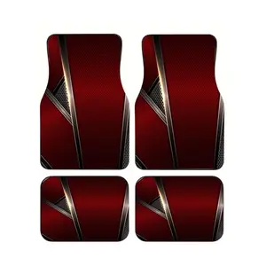 4pcs Universal Car Floor Mats, + Design, Thickened Print, Fits Most Cars, Tesla Mdy, Suvs, Elegant Interior Decor, Halloween Christmas Gift, Car Mat Set