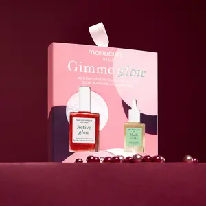 Manucurist Gimme Glow Manicure Kit - Includes Brightening Nail Polish, 1 Nail Care Treatment, 1 Complimentary Mini Nail File - Christmas Gifts for Women - Nail Care Gift Set