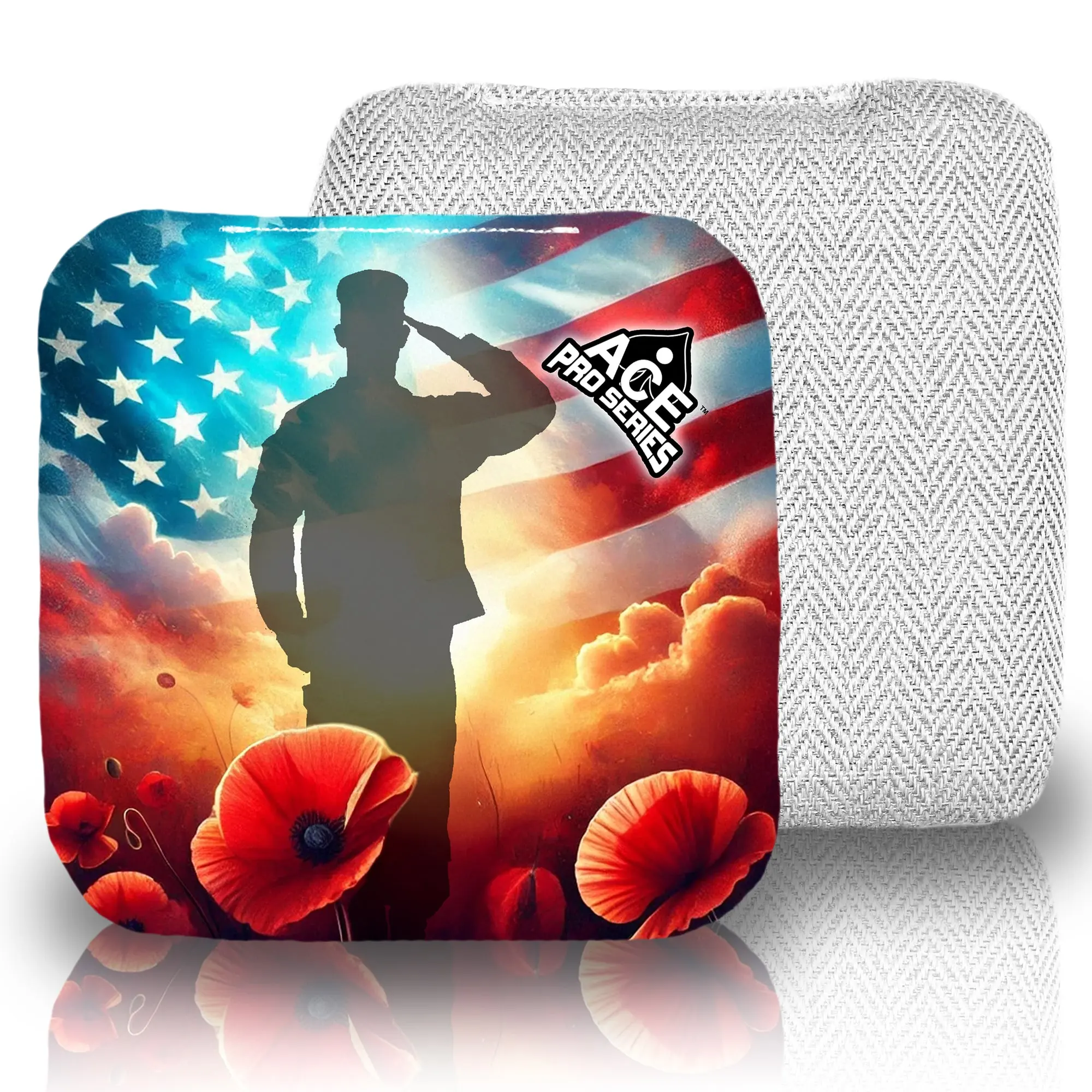 Legacy of the Brave White Carpet Cornhole Bags | ACE Pro Carpet, Set of 4