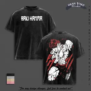 Baki Hanma "Demon Back" Tee Washed – Son of Ogre Vintage Heavy Cotton Oversized Anime T-Shirt Double Printed Retro Streetwear Underground Arena Edition