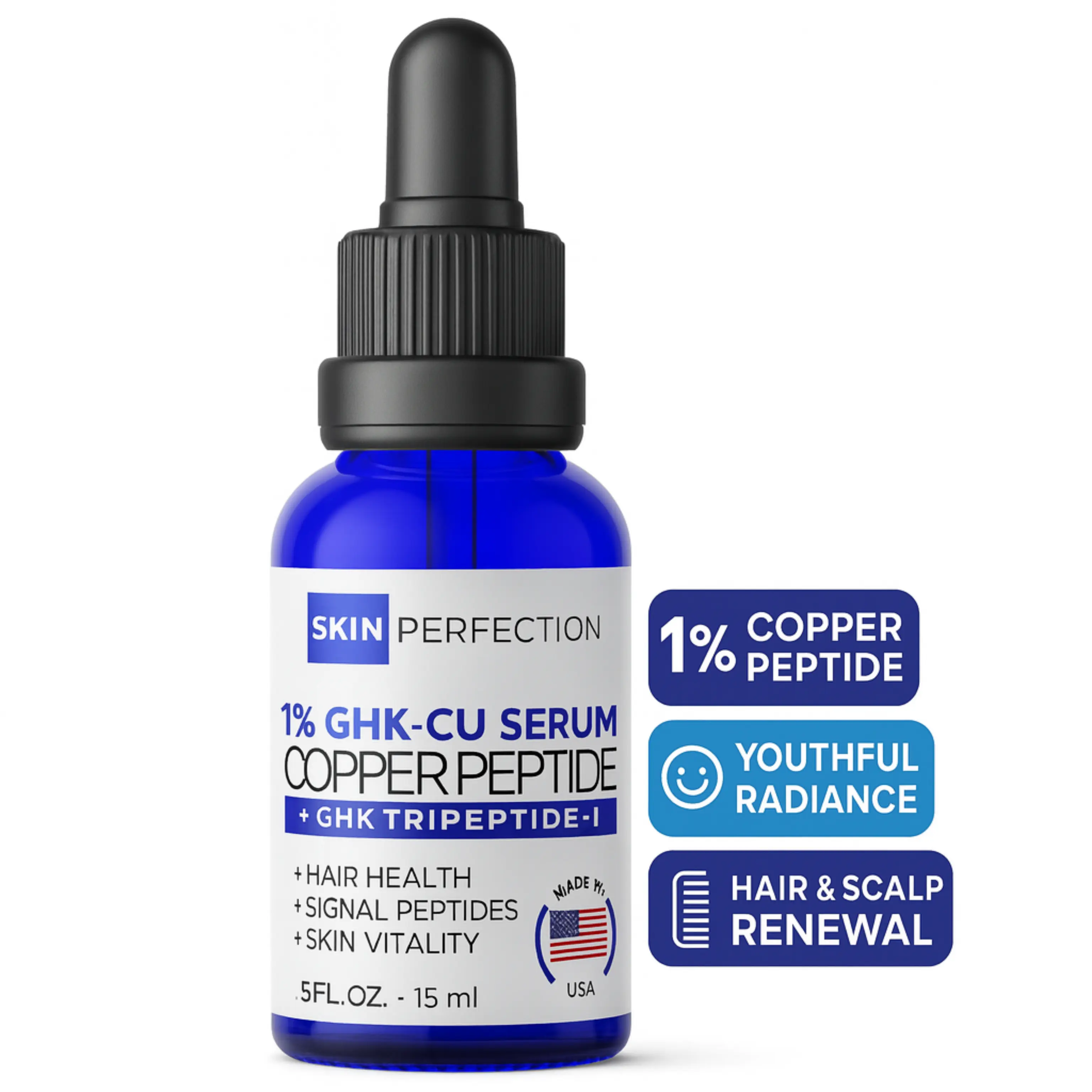 Skin Perfection 1% GHK Copper Peptide Serum for Face and Hairline, Lightweight Daily Serum, 0.5 Oz - TikTok Shop Skin Perfection 1% GHK Copper Peptide Serum for Face and Hairline, Lightweight Daily Serum, 0.5 Oz - TikTok Shop