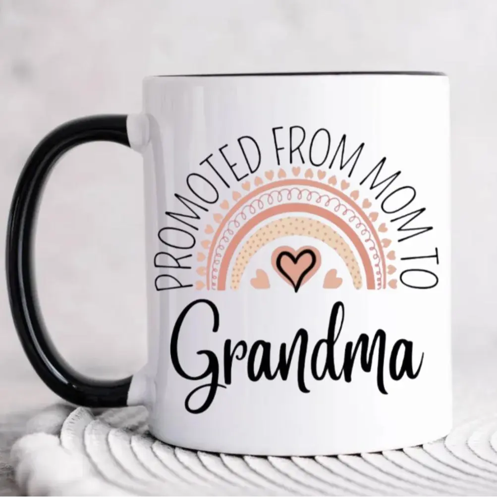 Promoted From Mom To Grandma Mug, Grandma Mug, Pregnancy Announcement, Grandma To Be Gift, Baby Reveal, Grandmother Gift, 11 15oz Ceramic Cup