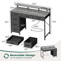 6 Drawers 39 inch Grey