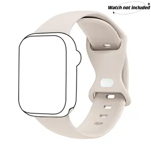 Adjustable Waterproof Silicone Watch Band (Band Only), Soft & Comfortable Wristband for Apple Watch, Smartwatch Accessories, Watch Straps