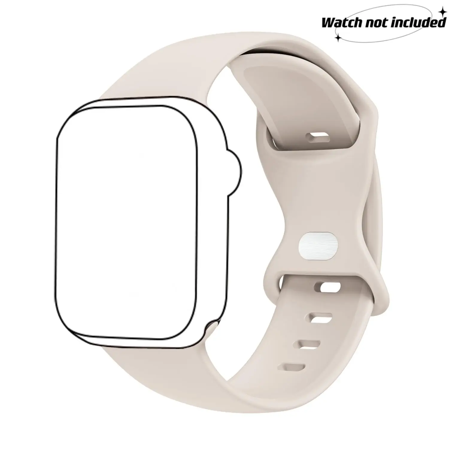 Adjustable Waterproof Silicone Watch Band (Band Only), Soft Comfortable Wristband for Apple Watch, Smart Watch Accessories