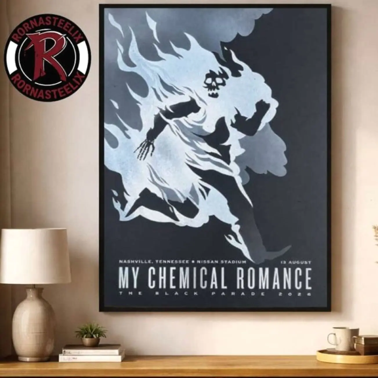 My Chemical Romance The Black Parade 2026 Tour Nashville TN Event Poster At Nissan Stadium On August 13 2026 Poster Decor Canvas