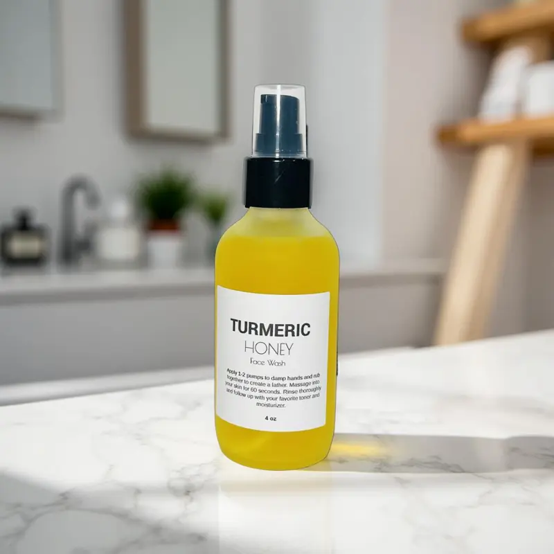Turmeric Honey Face Wash 4 oz - Facial Skincare for Daily Use Facial Cleansing Cleanser