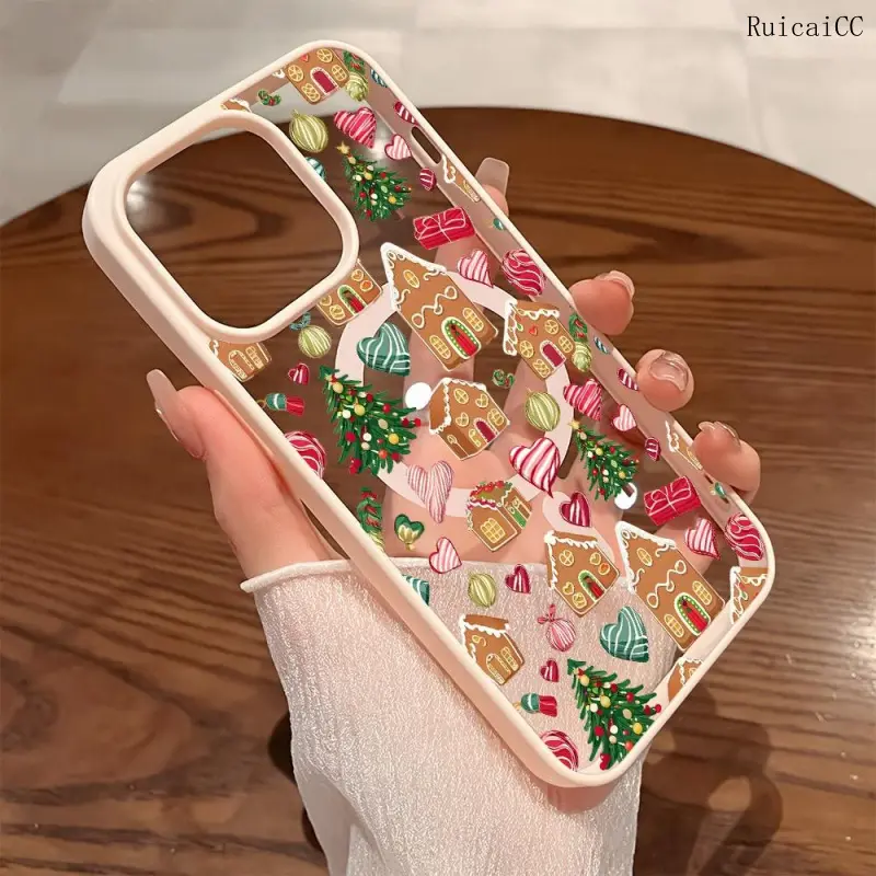 Springtok Premium Magnetic Phone Cases for iPhone 11-17/Pro Max/Air Plus Christmas Gingerbread Theme y2k Cased MagSafe Ready Anti-Fall Ultra-Thin TPU Protection Cover