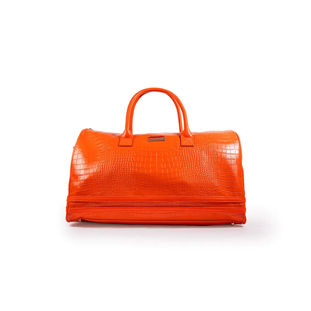 Obliphica Signature Croc Duffle Bag Orange