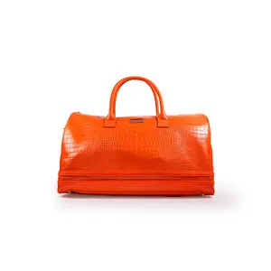 Obliphica Signature Croc Duffle Bag Orange