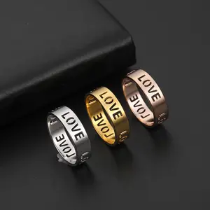 Cazador Love Women's Ring Gold Color Coulpe Rings Stainless Steel 2026 Trendy Jewelry Weddling Party Mother Gift Wholesale