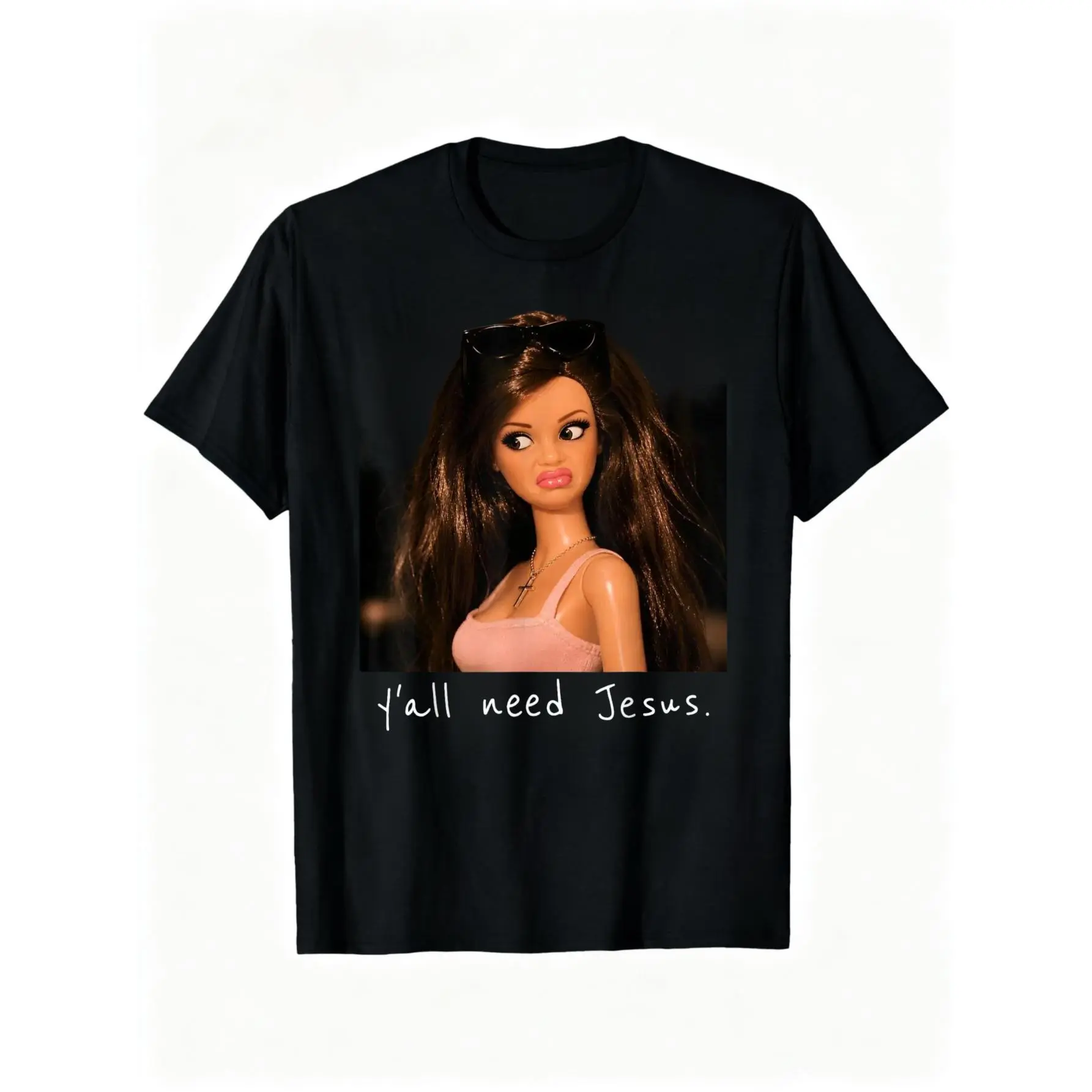 100% Cotton Y'all Need Jesus Funny Sarcastic Girls Meme Christian Humor T-Shirt
