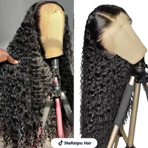 SheReigns Hair CoriianaBeauty Wig 13x4 HD Lace Front Deep Wave Brazilian Human Hair 180% Density Pre-Plucked Natural Hairline 22-34"